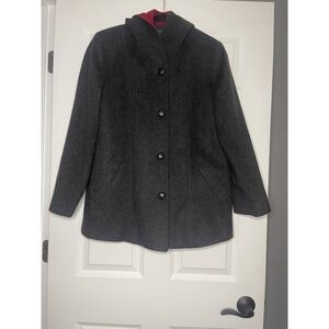 Vintage Pendleton Woolen Mills Wool Hooded Coat  Size 10 Red And Gray